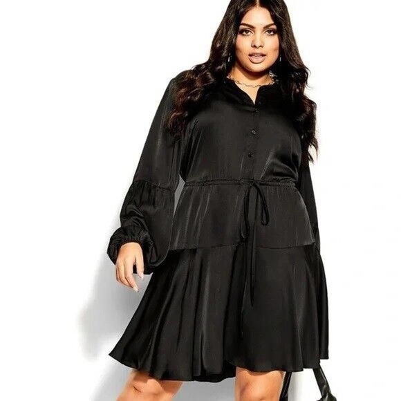 City Chic Dresses & Skirts - NWT *READ NOTE* City Chic Flounce Shirt Dress Black Plus Size 22 XL H14235